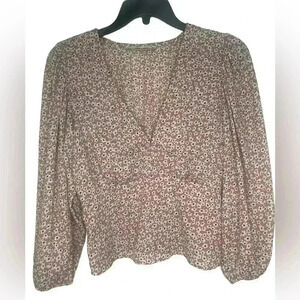 Abercrombie & Fitch Deep V-Neck Puffy Sleeves Size Small